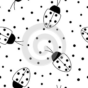 Vector monochrome seamless pattern background. Dotted On Dots.