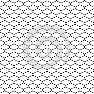 Vector monochrome seamless pattern of mesh, lattice, grid, fishnet.
