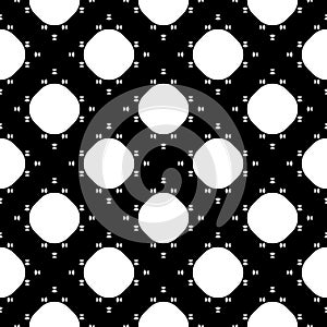 Vector monochrome seamless texture, dots and small triangles