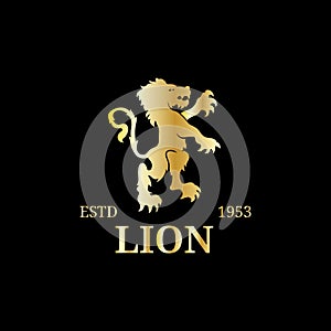 Vector monogram logo template. Luxury lion design. Graceful vintage animal symbol illustration. Used for hotel card etc.