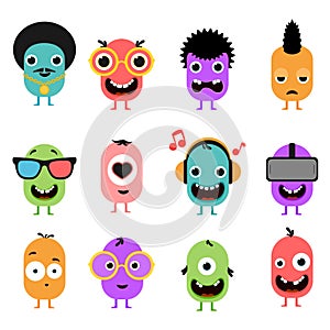 Vector monster characters set 1