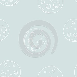 Vector Moon Conquest in Soft Pastel seamless pattern background.