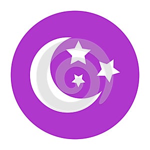 Vector Moon And Stars In Circle Icon