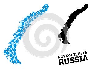 Vector Mosaic Map of Novaya Zemlya Islands of Liquid Drops and Solid Map