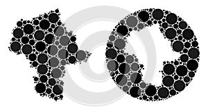 Hole and Usual Mosaic Masovian Voivodeship Map of Spheres photo