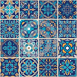 Mosaico oropel ornamento plaza de la ciudad losas. sin costura textura. portugués decorativo patrón 