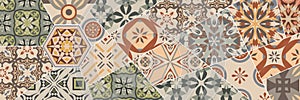 Vector mosaic patchwork pattern. Vintage decorative collage background