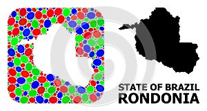 Mosaic Stencil and Solid Map of Rondonia State photo