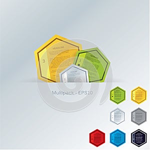 Vector mosaic template. Colorfuly polygons with space for your t photo