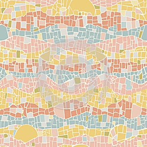 Vector mosaic texture seamless pattern in vintage style