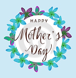 Vector Mother`s Day Card With Tropical Flowers