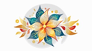 Foliate Shapes Around the Star Vector Motif photo