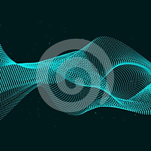 Vector motion light techno background wave. Abstract wave blue vector