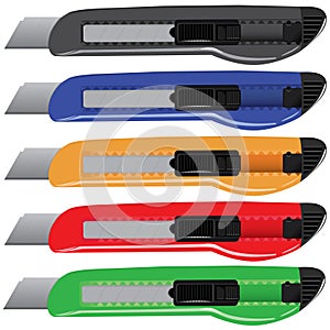 Vector motley paperknife set