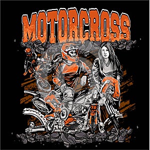 vector motocross racing shirt design