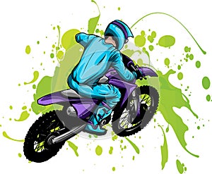vector motocross rider ride the motocross bike