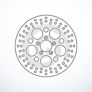 Vector motorcycle brake disc isolated