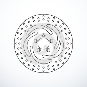 Vector motorcycle brake disc isolated