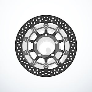 Vector motorcycle brake disc isolated