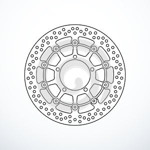 Vector motorcycle brake disc isolated