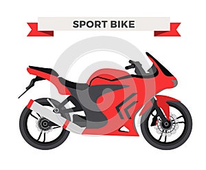 Vector motorcycle illustration. Moto bike photo