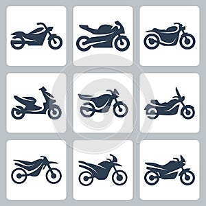 Vector motorcycles icons set photo