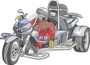 Vector motorcyclist.