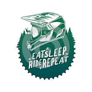 Vector mountain biking badge