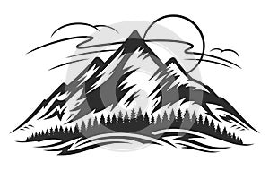 Vector mountain landscape