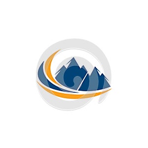 Vector mountain and outdoor adventures logo, Mountain Logo Template.