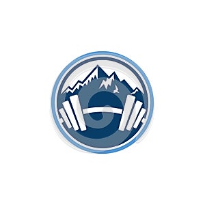 Vector mountain and outdoor adventures logo, Mountain Logo Template.