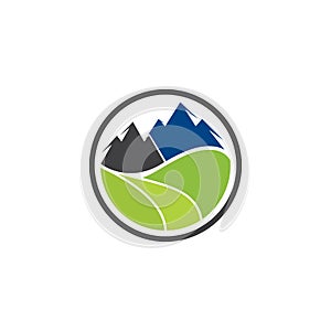 Vector mountain and outdoor adventures logo, Mountain Logo Template.