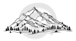 Vector mountain with texture.