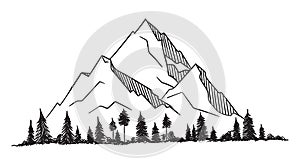 Vector mountain with texture