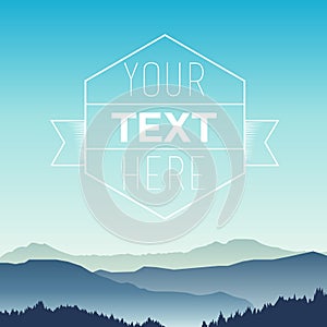 Vector mountains view with space for text