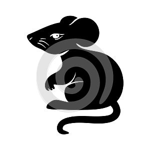 Vector mouse animal flat illustration for Christmas and new year design, symbol of 2020 in Chinese calendar. Cute rat
