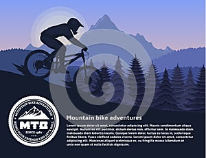 Vector moutain biking illustration