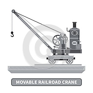 Vector movable crane in flat style