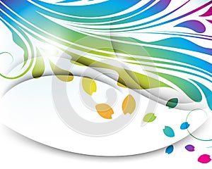 Vector multicolor abstract leaf background