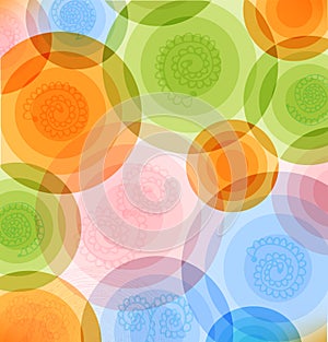 Vector multicolor background Pattern with shiny circles Geometric colorful design