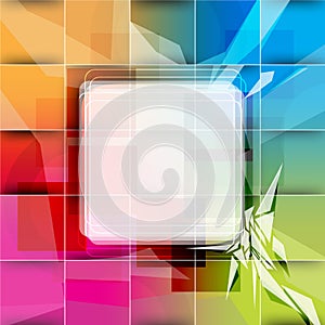 Vector multicolor background with square frame
