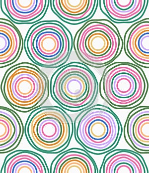 Vector multicolor circles seamless pattern