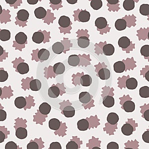 Vector multicolor seamless pattern from brown blots. Free form abstract spots. Design for textile, wrapping paper