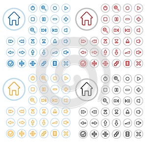 Vector multimedia buttons.