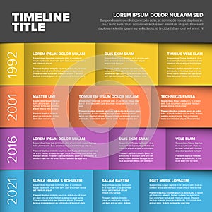 Vector multipurpose Infographic timeline table template