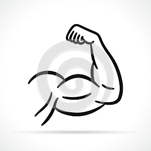 Vector muscular arm black icon