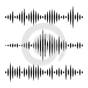 Vector music background of audio sound waves pulse