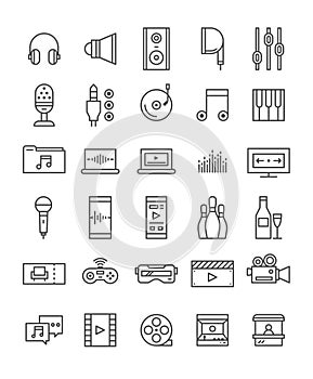 Vector music and entertain icon design set