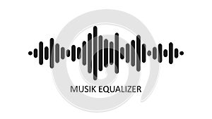 Vector music equalizer icon. Audio waves background. Sound waves. Audio Player. Vector illustration