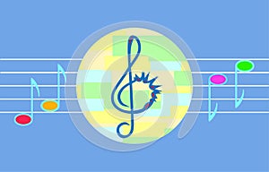 Vector music illustration for children